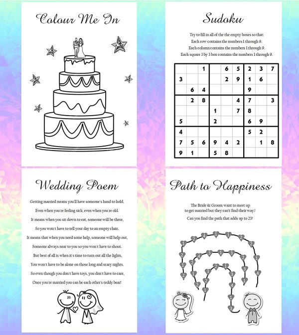 Personalised Childrens Kids Wedding Activity Pack Book Favour Cute AB47 - Image 4