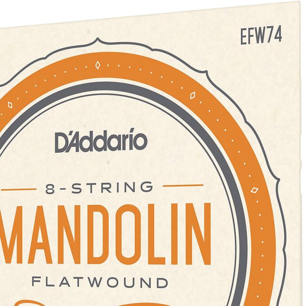 D'Addario EFW74 11-36 Medium Flatwound Mandolin Strings - Phosphor Bronze - Image 3