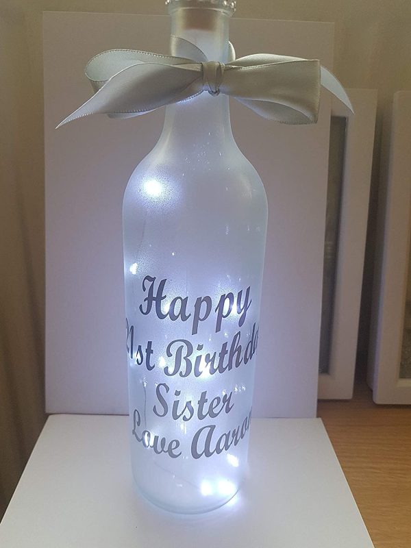 Beautiful personalised light up frosted bottle - Image 2