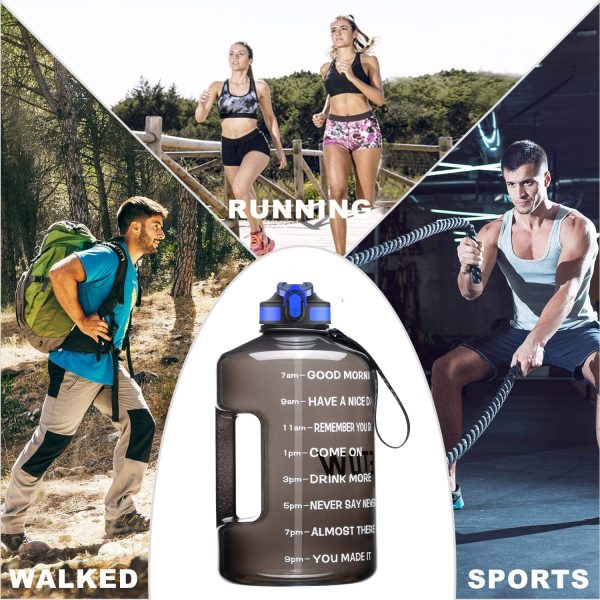 ETDW Big Water Bottle with Straw BPA Free, 3.78/2.2 Litre Huge Drinking Bottle with Time Marker, 3.8L Leakproof Sports Water Bottle with Handle for Fitness Camping Yoga Traveling Weight Loss - Image 5