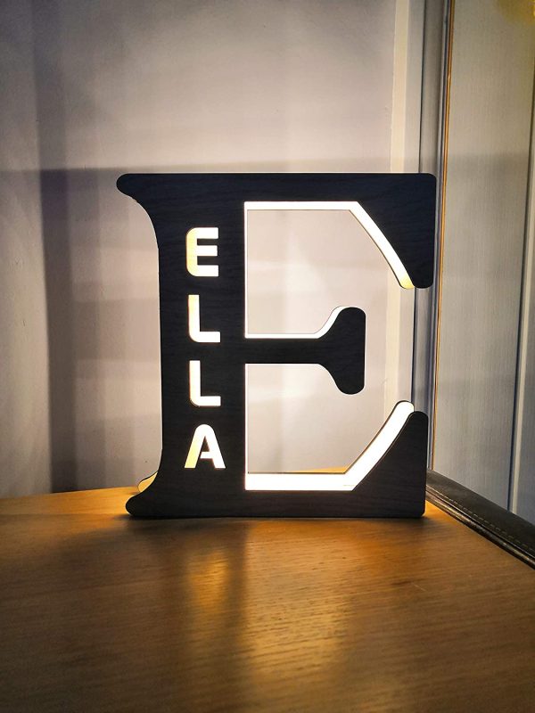 Personalised LED Wooden Night Light/Letter Lamps ?C Free Standing - Image 4