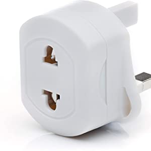 EU 2 Pin To UK 3 Pin Fused Adaptor Plug For Shaver/Toothbrush