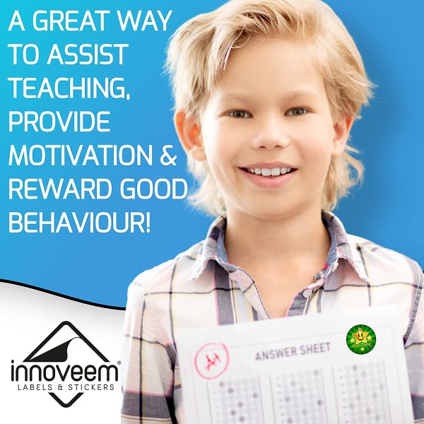 Innoveem Reward Stickers For Children - Teacher Stickers With A Great Selection Of Designs To Praise & Merit Good Work & Behaviour - Easy Peel With Strong Adhesive Glue [200 Pack] - Image 2