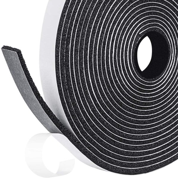 Fowong Open Cell Foam Tape, 12mm(Width) X 3mm(Thick), Weather Stripping for Doors and Windows Adhesive Insulation Strip (3 Rolls with Total 15M Long) - Image 2