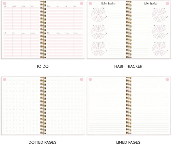 Burde Diary 2022 Life Planner Pink | 20 December 2021-8 January 2023 | Week to View Diary | Pink A5 Format Planner