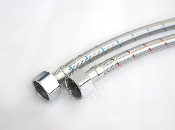 Pair of 1/2" x 1/2" BSP (300mm) Kitchen Basin Monobloc Mixer Tap Connector Flexible Hose Pipes Tail -FBA - Image 4