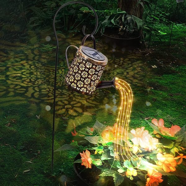 Solar Watering Can Lights for Outdoor Garden, Plum Blossom Garden Waterproof 36pcs Led Highlight Warm White Light Garden Lamps (with Bracket and Garden Cable Ties) - Image 3