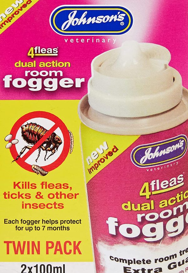 Johnsons Vet 4 Fleas Room Fogger Spray Twin Pack - Image 2