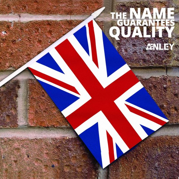 British Union Jack Stick Flag, ANLEY Great Britain 5x8 inch (12 X 20cm) HandHeld Mini Flag With 12" (30cm) White Solid Pole - Vivid Color and Fade Resistant - UK 5 x 8 inch Hand Held Flags With Spear - Image 3