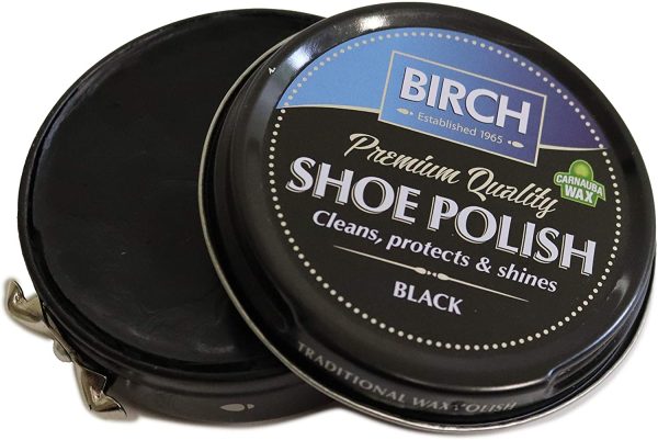 Charles Birch Premium Quality Shoe Polish 50ml, High Pigment, Cleans Protects Shines inc Carnauba Wax, Lever Open Tin