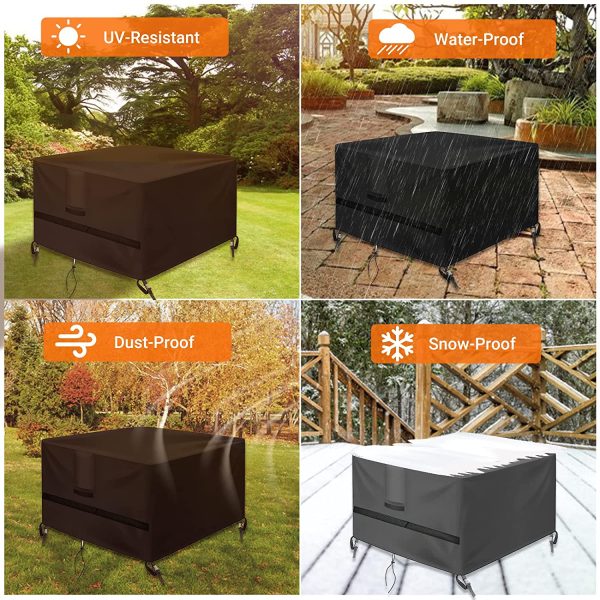 Patio Furniture Covers Waterproof - Outdoor 2 - 4 Seater Cube Rattan Garden Furniture Cover - 600D Heavy Duty Outside Sofa Protector for Bistro Bar - Image 8