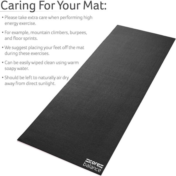 Core Balance Yoga Mat, Thick Foam 6mm, Non Slip, Exercise Fitness Gym, Compact Lightweight With Carry Strap