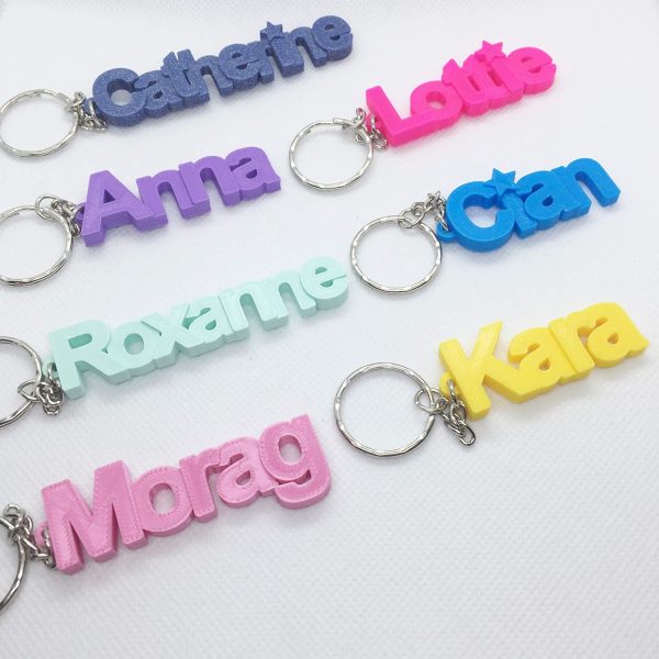 Personalised keyring for kids, Name Tags, Stocking Filler, 3D Keyring - Image 3