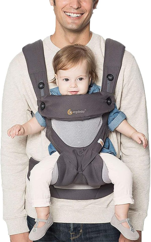 Ergobaby Baby Carrier for Toddler, 360 Cool Air Carbon Grey, 4-Position Ergonomic Child Carrier and Backpack