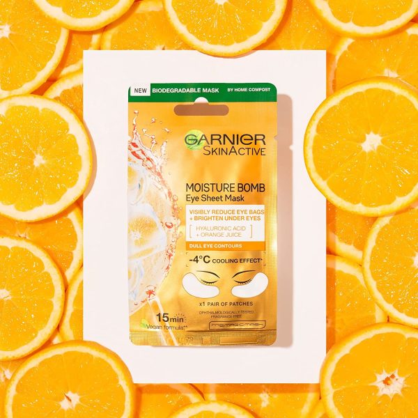 Garnier Hyaluronic Acid and Orange Juice Tissue Mask, Hydrating Brightening Tissue Eye Sheet Mask 6 g - Image 7