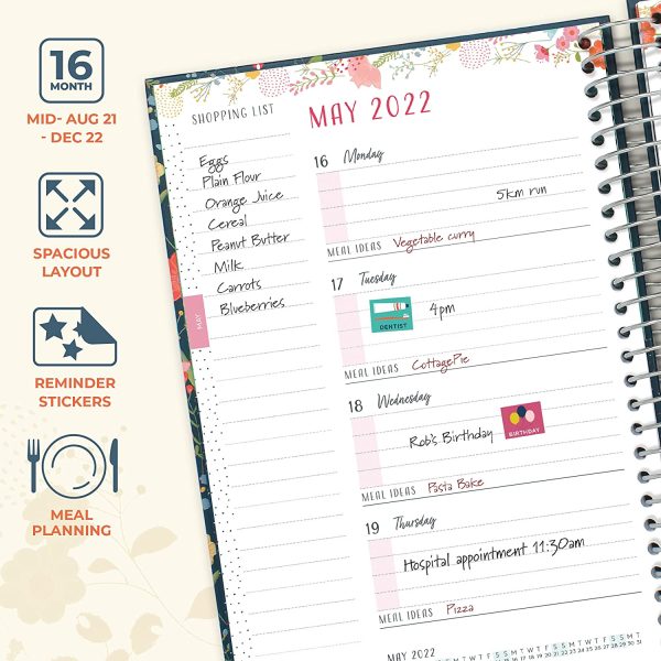 Life Book 2022 Diary. A5 Diary 2022 Week to View Runs Now Until Dec'22. Life Planner 2022 with Shopping Lists & to-Do Lists. Feature Packed 2022 Diaries for Managing Busy Schedules. - Image 2