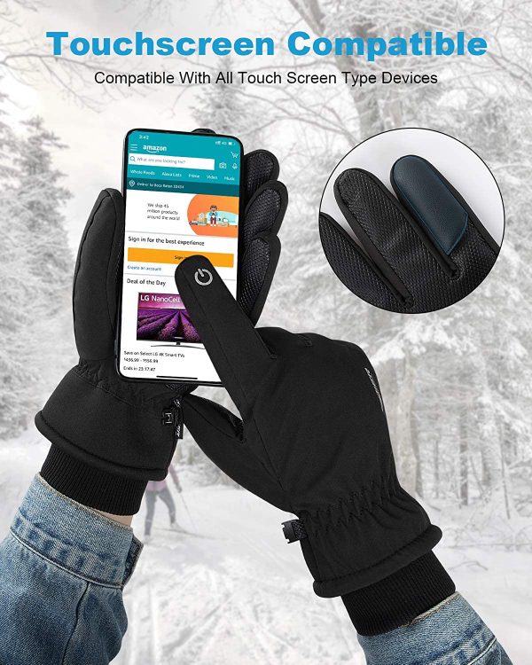 coskefy Thermal Gloves, -20?H Coldproof Touchscreen Ski Gloves Waterproof Winter Gloves 3M Thinsulate Snow Gloves for Walking Snowboarding Hiking Outdoor - Image 7