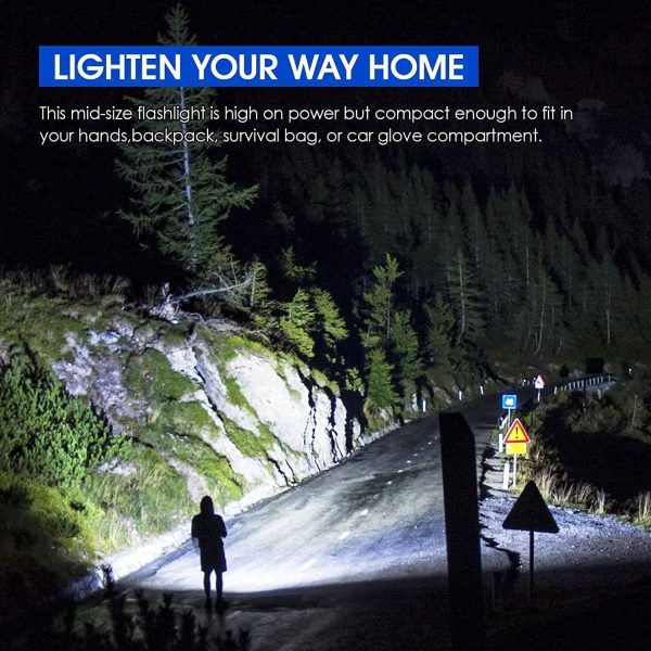 LED Torch, 3000 Lumen Super Bright Torches - 3 Modes, Long Working Time, Zoomable and IP67 Waterproof - Powerful Flashlight for Fishing Camping Emergency - Image 6