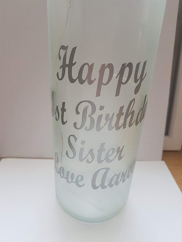 Beautiful personalised light up frosted bottle