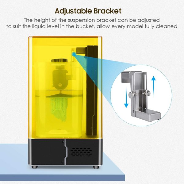 ELEGOO Mercury Plus 2 in 1 Wash and Curing Machine for LCD/DLP/SLA 3D Printed Models Resin UV Curing Box for Mars Series Photon S Photon Mono with Rotary Curing Turntable and Washing Bucket - Image 4