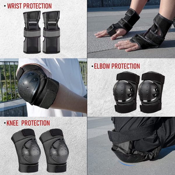 IPSXP Protective Knee Pads, Protective Gear with knee elbow wrist pads for kid children teenager for Rollerblading, Skating, Skateboard, Scooter, Biking, Cycling - Image 2