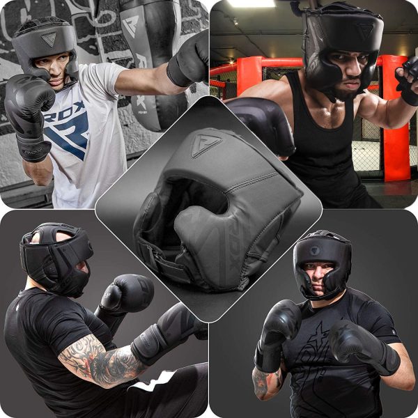 RDX Pro Head Guard Boxing Sparring Grappling, Maya Hide Leather, Headgear MMA Muay Thai Kickboxing Protection Training Helmet, Multi Layered Padding, Taekwondo Martial Arts BJJ Wrestling Karate, Black - Image 7