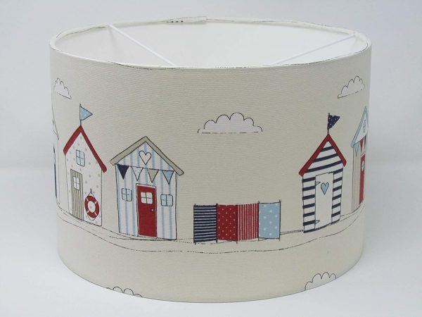 Blue Beach Hut Drum Lampshade - Image 5