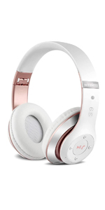 6S Wireless Headphones Over Ear(White &amp;amp;amp;amp;amp;amp; Rose Gold)