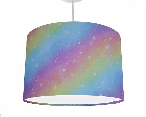 Pastel Galaxy Lampshade For Ceiling Light, Choice of 20cm, 25cm, 30cm Diameter, Nebula Galaxy Light Shade, Pastel Rainbow Bedroom Accessories For Girls, Pastel Galaxy Light Shade For Kids - Image 2