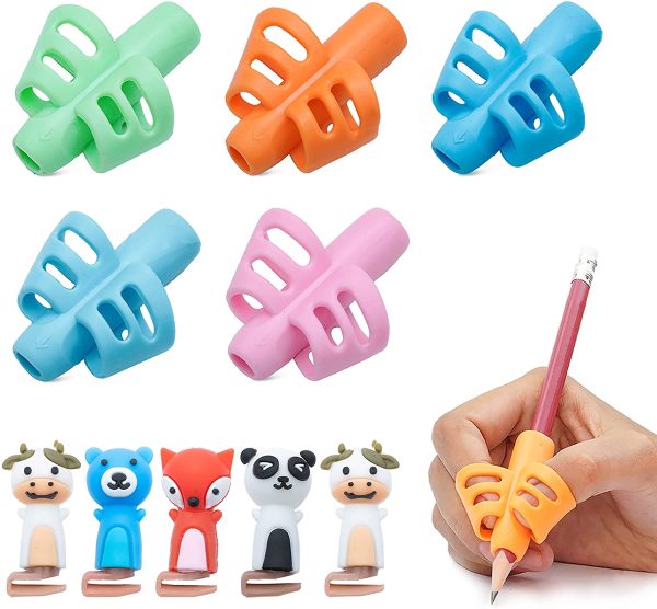 GripGo Pencil Grips for Children Pack of 10 ??Soft Silicone Handwriting Grip for Left & Right Handed Kids, Pre-Schoolers & Adults ??Ergonomic Posture Correction Writing Aid In Assorted Colours - Image 4