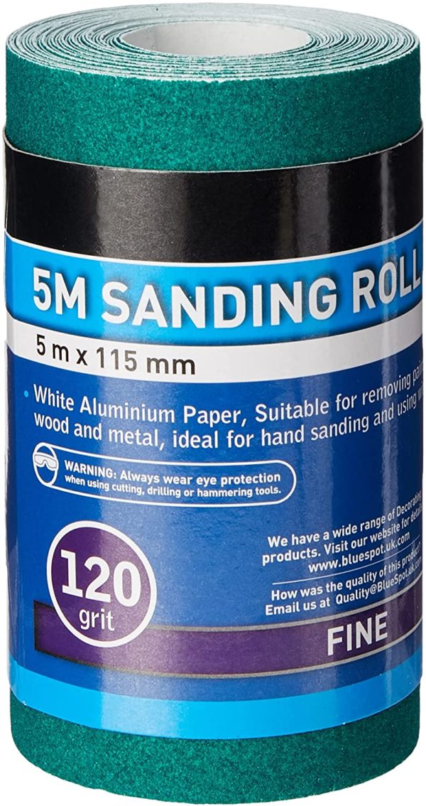 Blue Spot Tools 19859 Blue Spot 5Mtr 115Mm Sanding Roll 120 Grit, Green, 5M x - Image 5