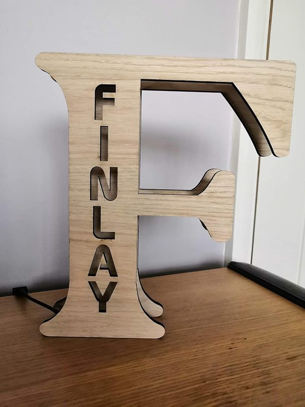 Personalised LED Wooden Night Light/Letter Lamps ?C Free Standing - Image 3