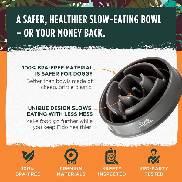 Slow Eating Dog Bowl by Simply Natural ?C BPA-Free Slow Feeders for Dogs and Cats to Reduce Choking and Overeating in an Improved Slow Feeder Dog Bowl - Image 3