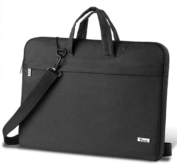 Laptop Bag 14-15.6 Inch, Waterproof Laptop Case Sleeve with Shoulder Strap, Computer Briefcase Cover Compatible with MacBook Pro 16, Dell XPS 15, Acer Asus Hp Chormebook-Black - Image 3