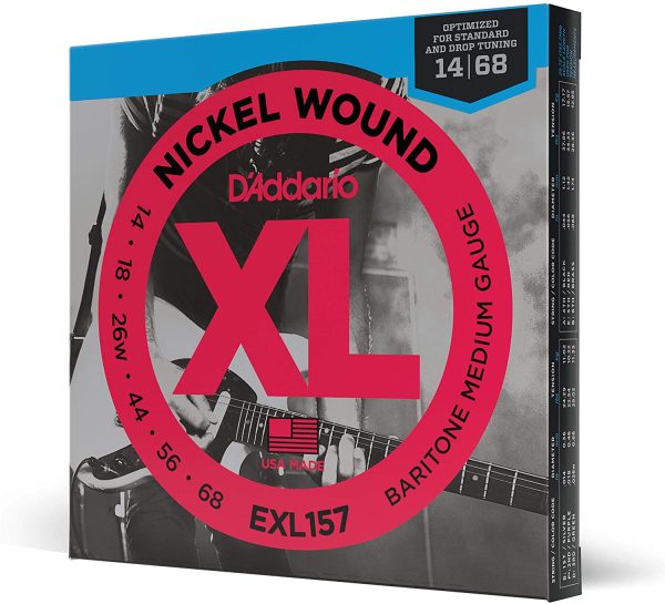 D'Addario Guitar Strings - XL Nickel Wound Electric Guitar Strings - EXL157 - Bright Tone, Perfect Intonation - Baritone Medium, 14-68, 1-Pack - Image 3