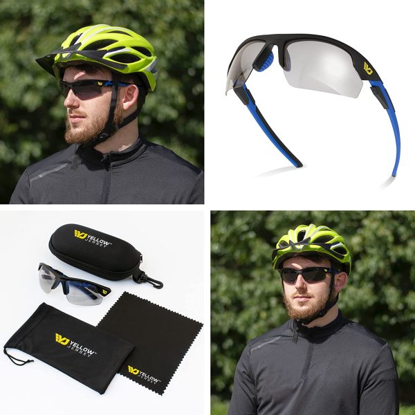 Betaview Yellow Jersey Photochromic Cycling Glasses with Intelligence Lenses for Men & Women Outdoor Sports Goggles UV400 Protection Sunglasses Eyewear