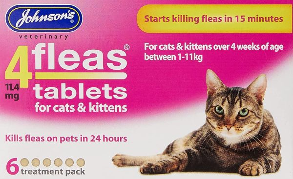 Johnsons 4Fleas  for Cats and Kittens, 6 Treatment Pack & Cat Flea Cleansing Shampoo 125 ml - Image 4