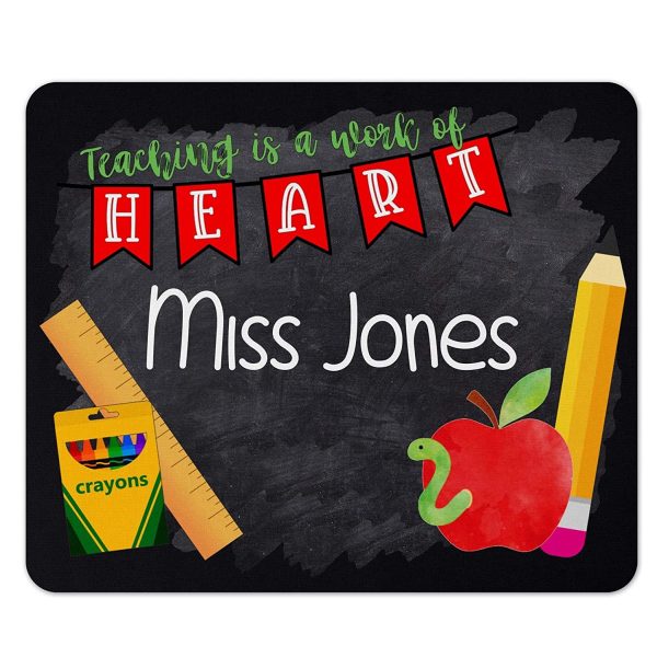 Personalised Teacher Mouse Pad, Custom Mouse Mat with School Teacher Name, Best Teacher Gift, Teacher Thank You Present