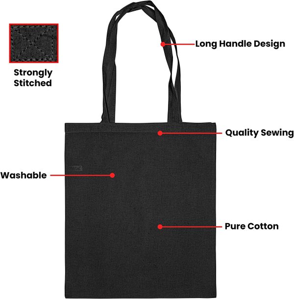 IMFAA Plain Tote Medium(40x36+60)Cm 100% Cotton Canvas Reusable Shoulder/Hand Tote Shopping Bags. - Image 4