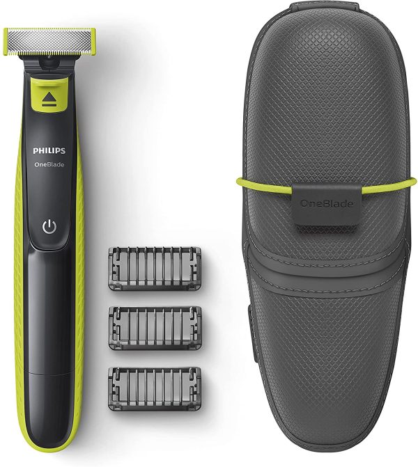 Philips OneBlade Face QP2520/65 Trim, Edge, Shave for Any Length of Hair 3 x Click-on Stubble Combs Rechargeable, Wet & Dry use, Yellow and Black - Image 2