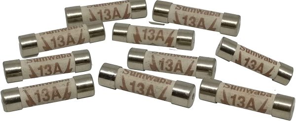 BH02293 BS1362 Fuse Cartridge, 13 amp - Pack of 10 - Socket UK Houses - 240V - Ceramic Tube - Silver Plated Copper - Image 5