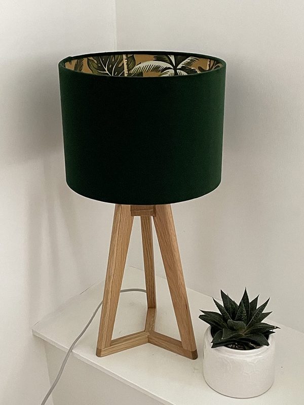 Forest Green Botanical Ochre Monkey Drum Lampshade - Image 9