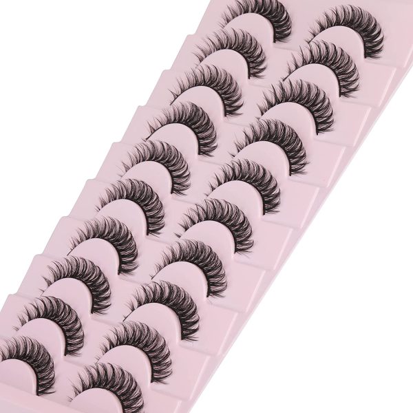 False Eyelashes Russian Strip Lashes Natural Wispy Fluffy Lashes 3D Effect Fake Eyelashes 10 Pairs Pack by Wiwoseo - Image 7