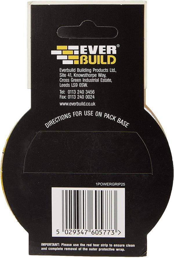 Everbuild Mammoth Powerful Grip Tape, Reinforced Double Sided Tape, Clear, 25 mm x 2.5 m