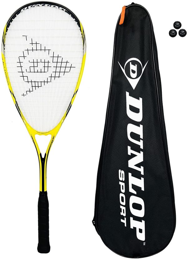 Dunlop Nanomax Lite Squash Racket with 3 Squash Balls