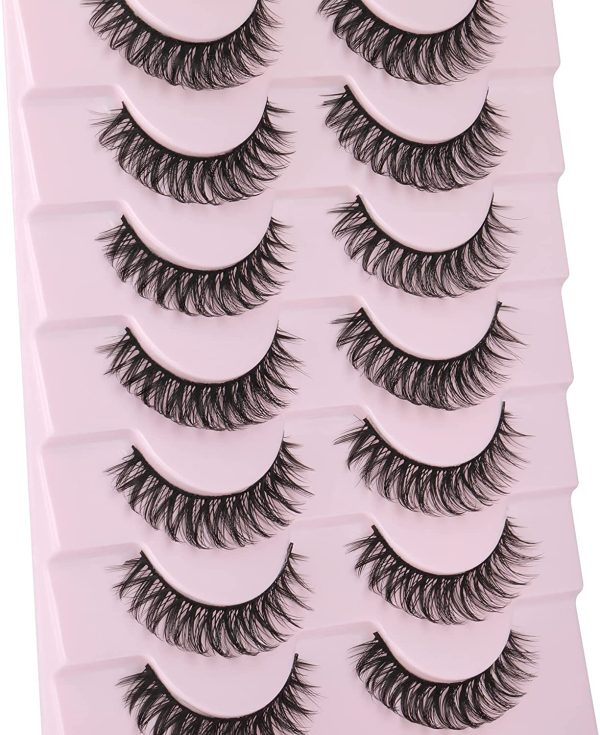 False Eyelashes Russian Strip Lashes Natural Wispy Fluffy Lashes 3D Effect Fake Eyelashes 10 Pairs Pack by Wiwoseo - Image 6