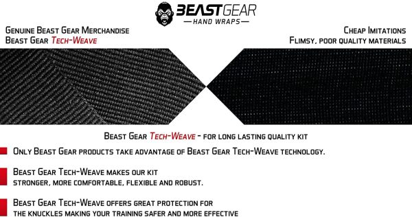 Beast Gear Advanced Boxing Hand Wraps ?C For Combat Sports, MMA and Martial Arts - 4.5 Meter Elasticated Bandages - Image 3