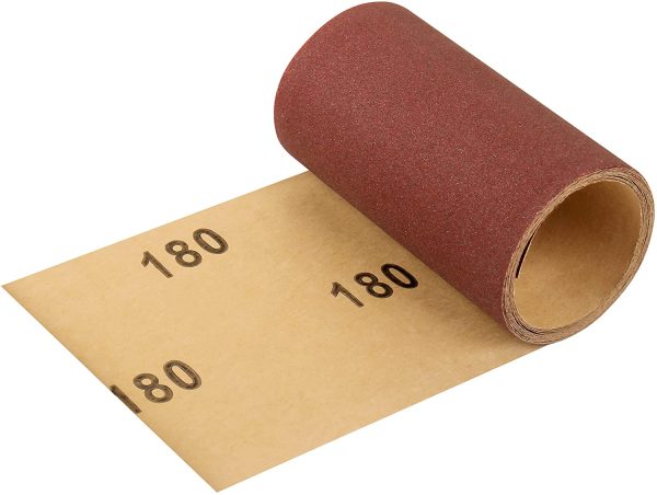 Fifth Tag 180 Grit fine Sandpaper Roll 5m x 93mm Aluminium Oxide Sanding Paper for Wood, Plywood and Automotive for Smoothing Rough Walls, Glass and Abrasive Metal Before Paint, Polish and Gluing. - Image 8