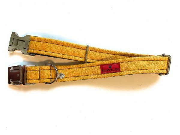 Harris Tweed Dog Collar - Citrus Yellow