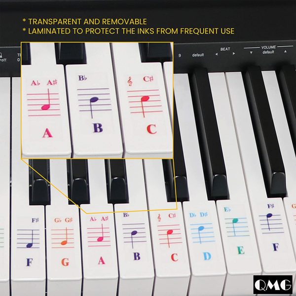 Color Piano and Keyboard Stickers and Complete Color Note Piano Lesson and Guide Book - Image 5